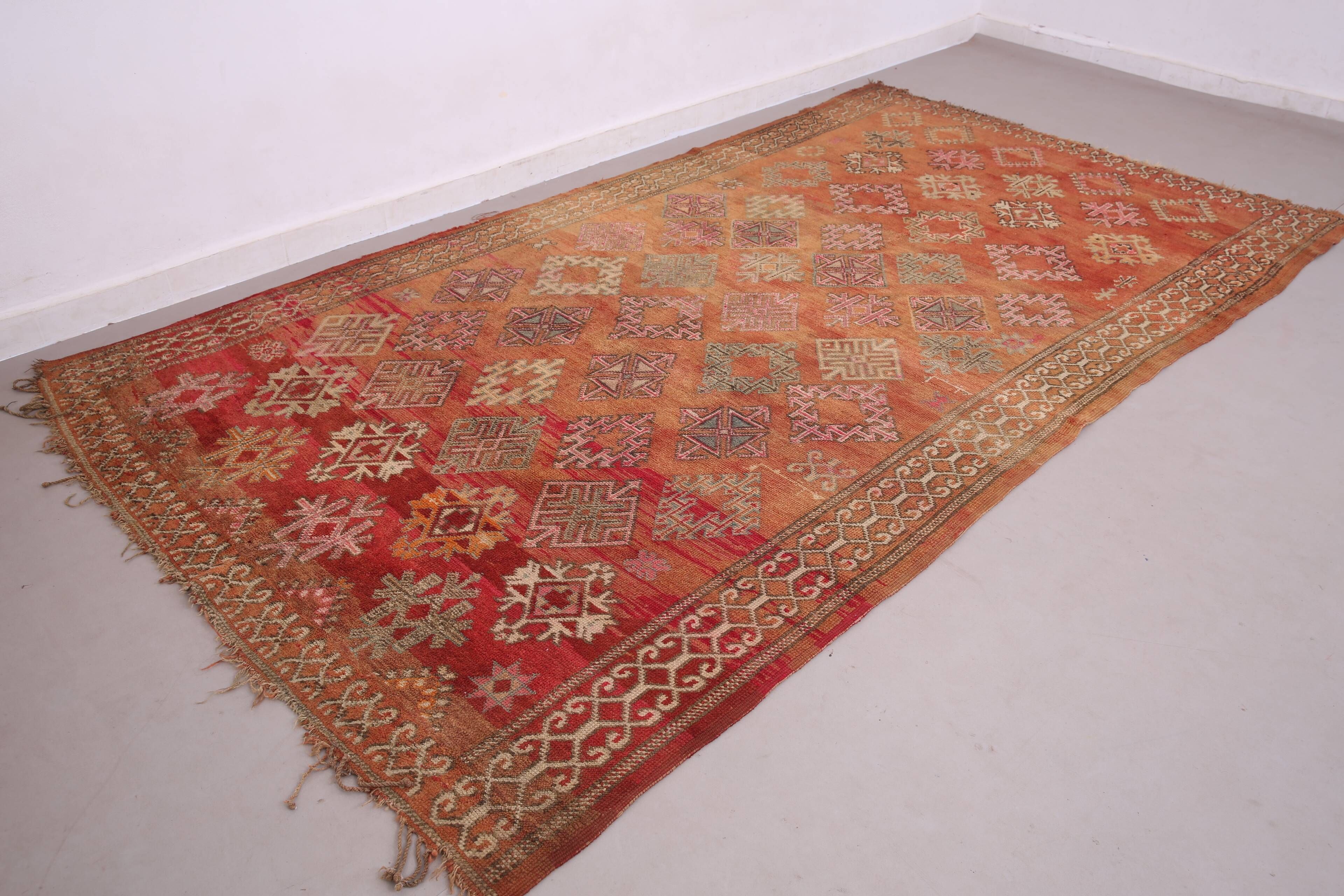 Vintage Moroccan Wool Rug 185 x 337 cm - Berber Handmade Rug - Bohemian Rug