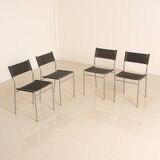 4 "SE06" black wicker chairs by Martin Visser for Spectrum 80's