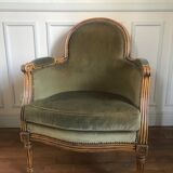 Velvet bergère chairs