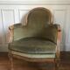 Velvet bergère chairs