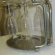 Serviteur à champagne en chrome et ses 6 flutes en verre