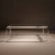 Rectangular Lucite & Brass Coffee Table | Europe 1970s
