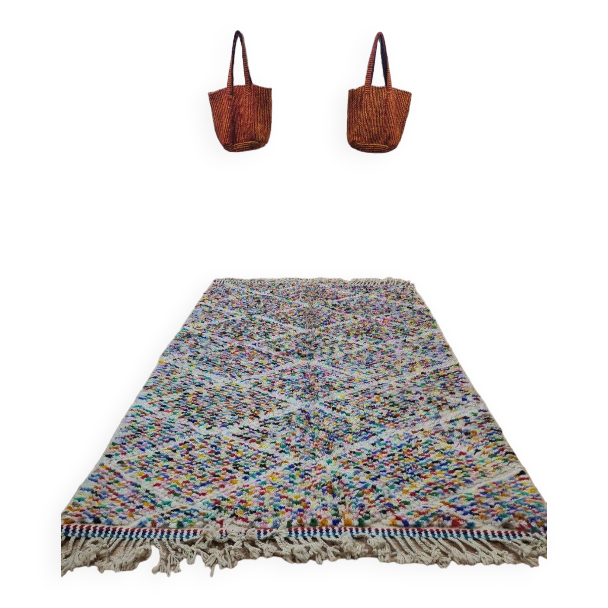 Handmade wool Berber rug 250x151m