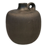 Vase/pot Dagnæs en argile/grès brun rainuré, d'Illums Danemark années 1970.