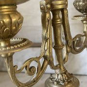 Pair of gilded bronze candlesticks in the Napoleon III style.