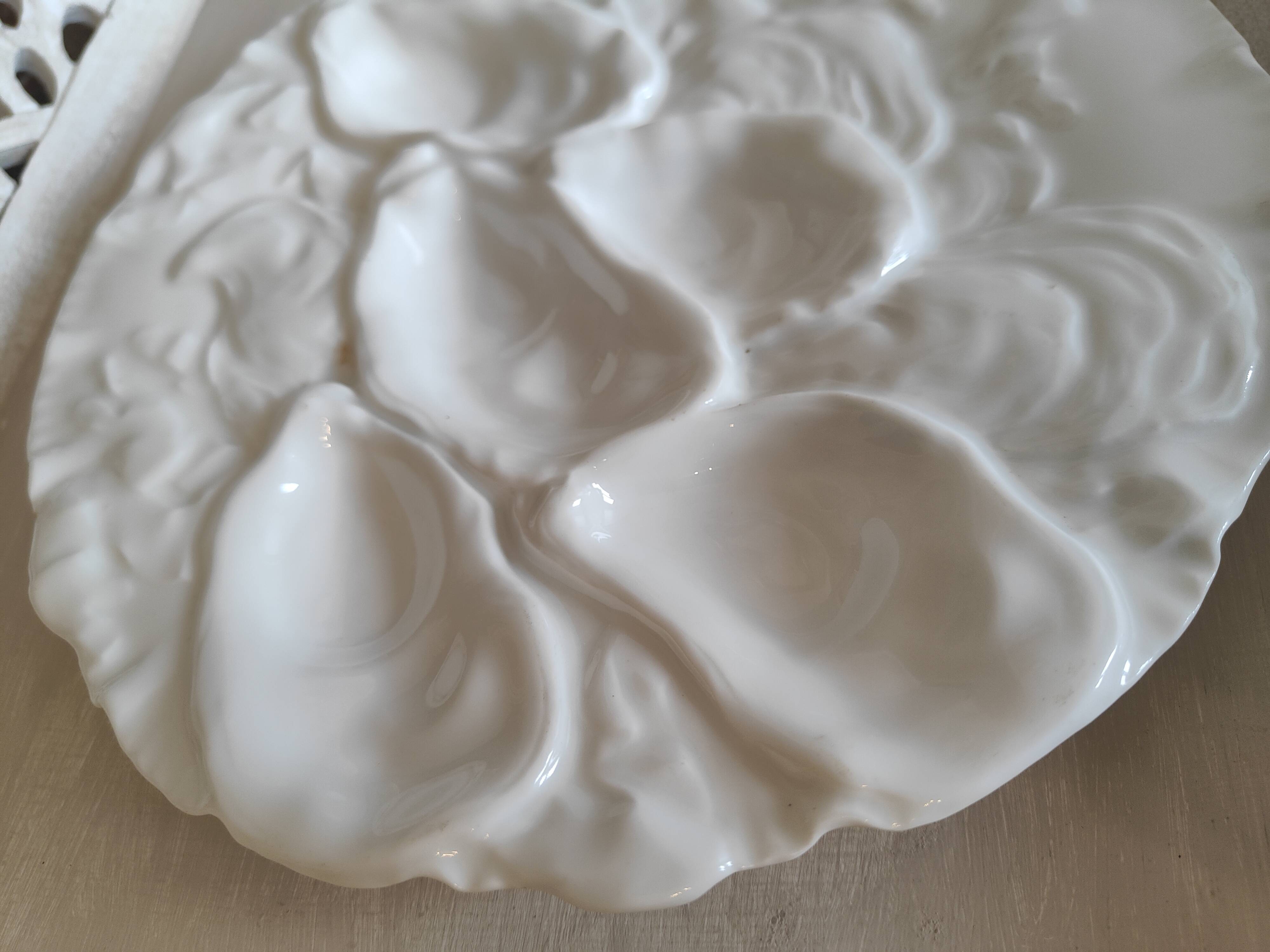 Oyster plate 19th century porcelain Haviland & Co Limoges France