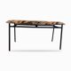 Calligaris bench in tropical patterned fabric