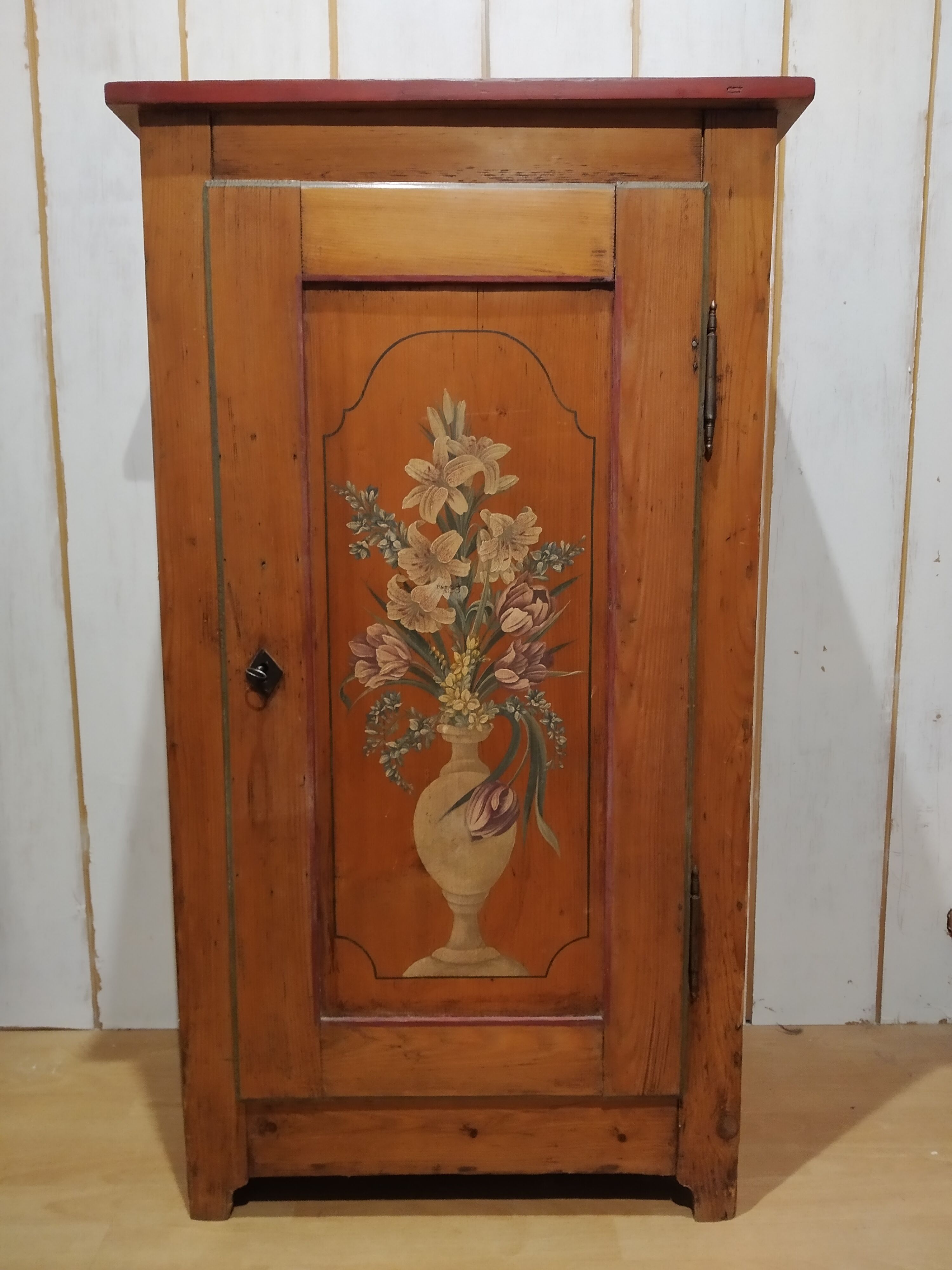 Old furniture jam maker Alsace decor flowers