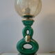 Pair of vintage lamps in bordeaux art ceramic