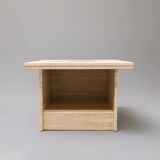 Vintage Italian travertine side table / nightstand