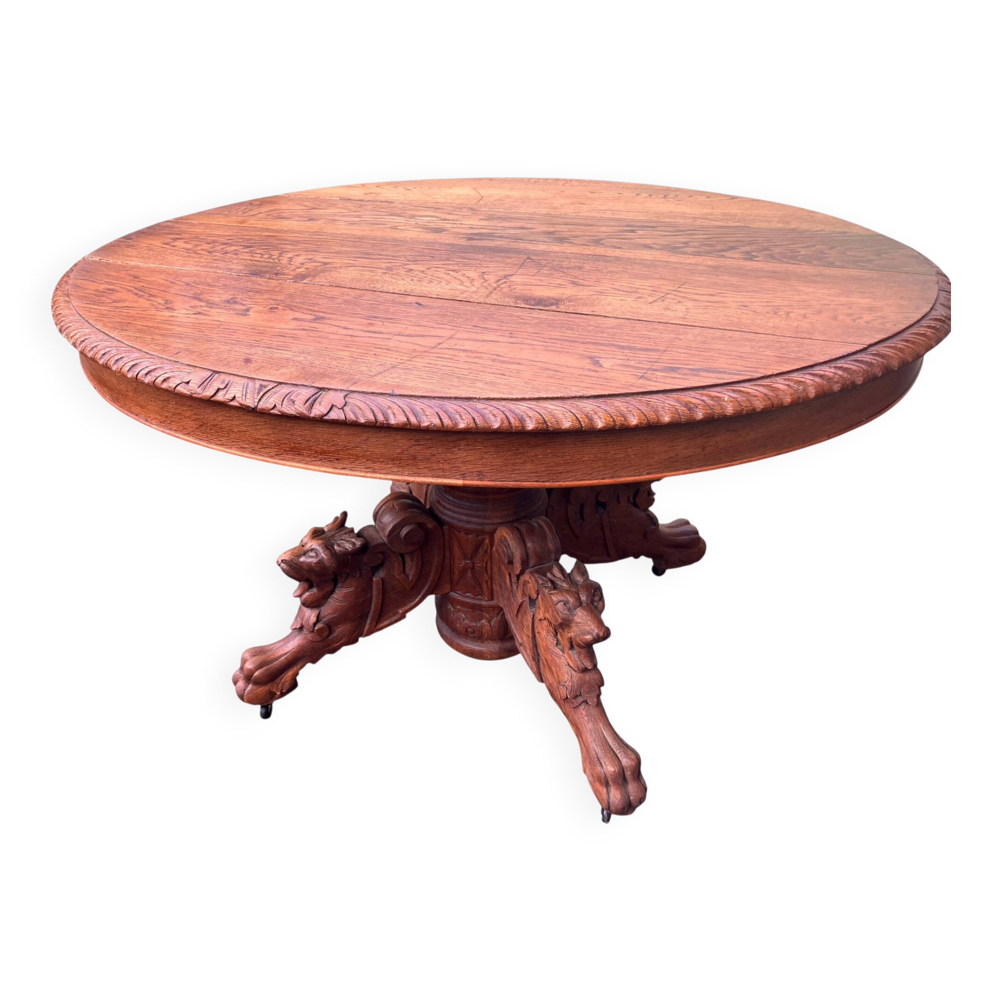 Large round oak table