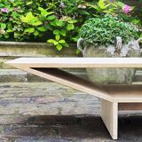 Travertine coffee table - 70s - brutalist and minimalist - Italy