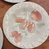 5 assiettes à dessert en barbotine Salins les Bains