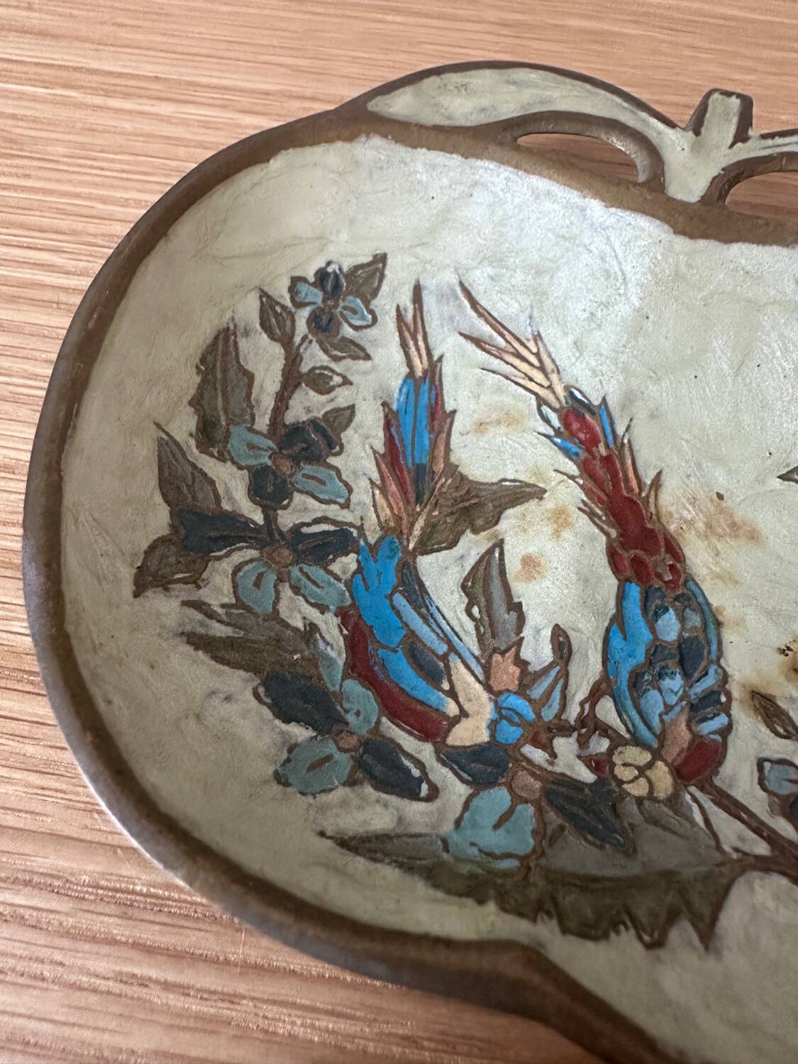 Enamelled brass pocket tray