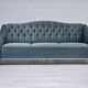 1960s, Danish 3 seater sofa, light blue velour, original good condition.