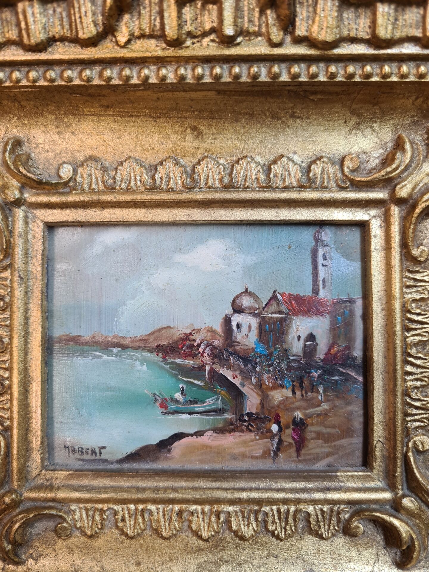 Cadre ancien avec peinture orientaliste