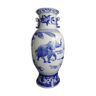 Vase in porcelain of china elephnat white blue XXth