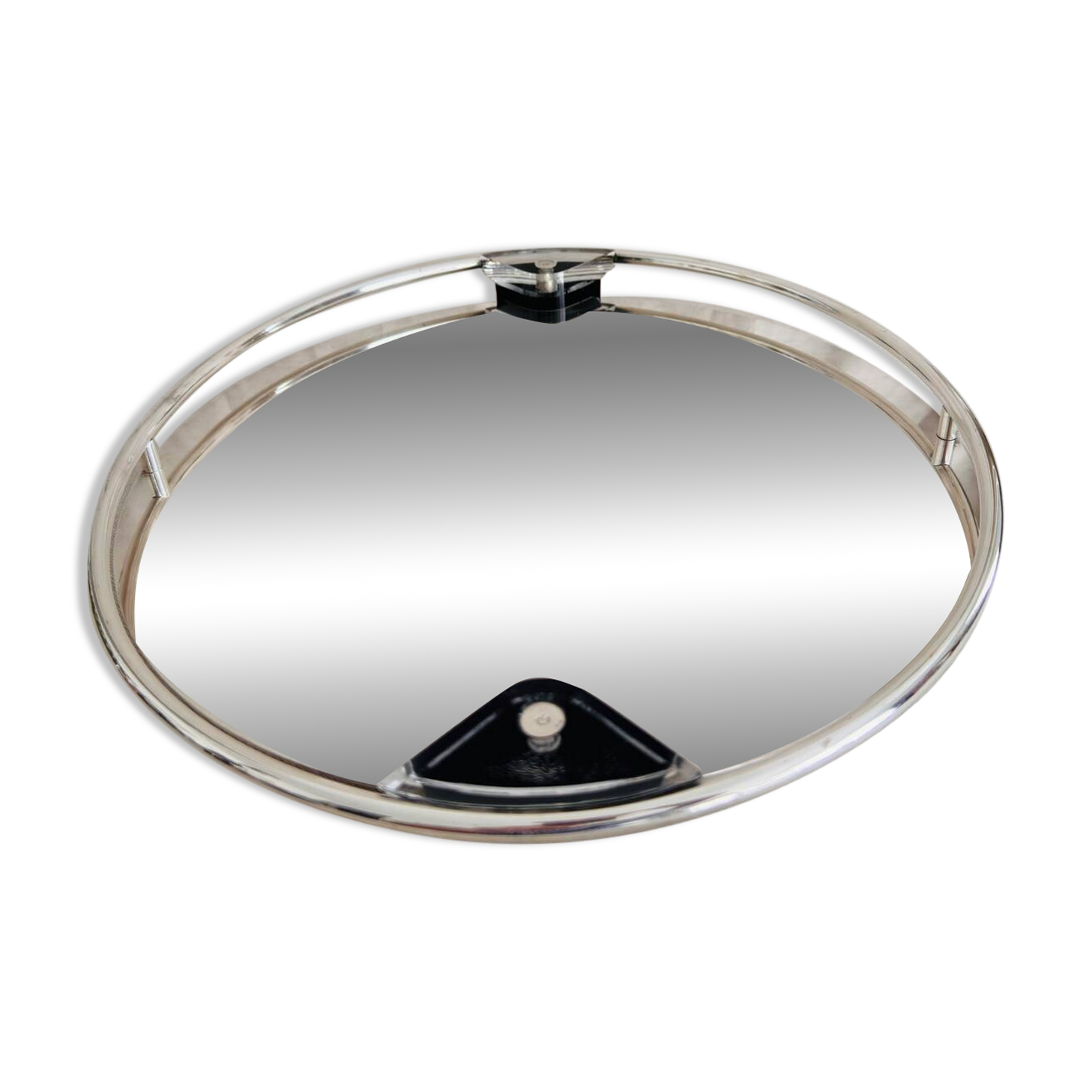 Vintage Rede Guzzini silver metal oval tray