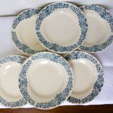 6 vintage Longchamp ironstone dessert plates, Alesia model 211226
