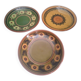 Set of 3 vintage Polish plates from Cepelia, antique tableware.