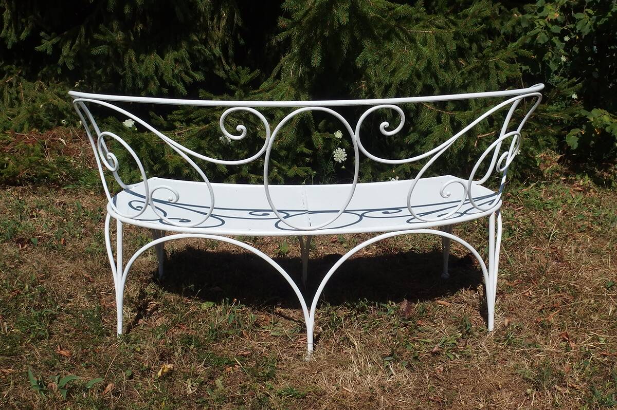 Wrought iron garden bench