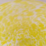 Coupe saladier verre sablé tacheté jaune