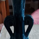 Slim single-flower vase in navy blue enamel