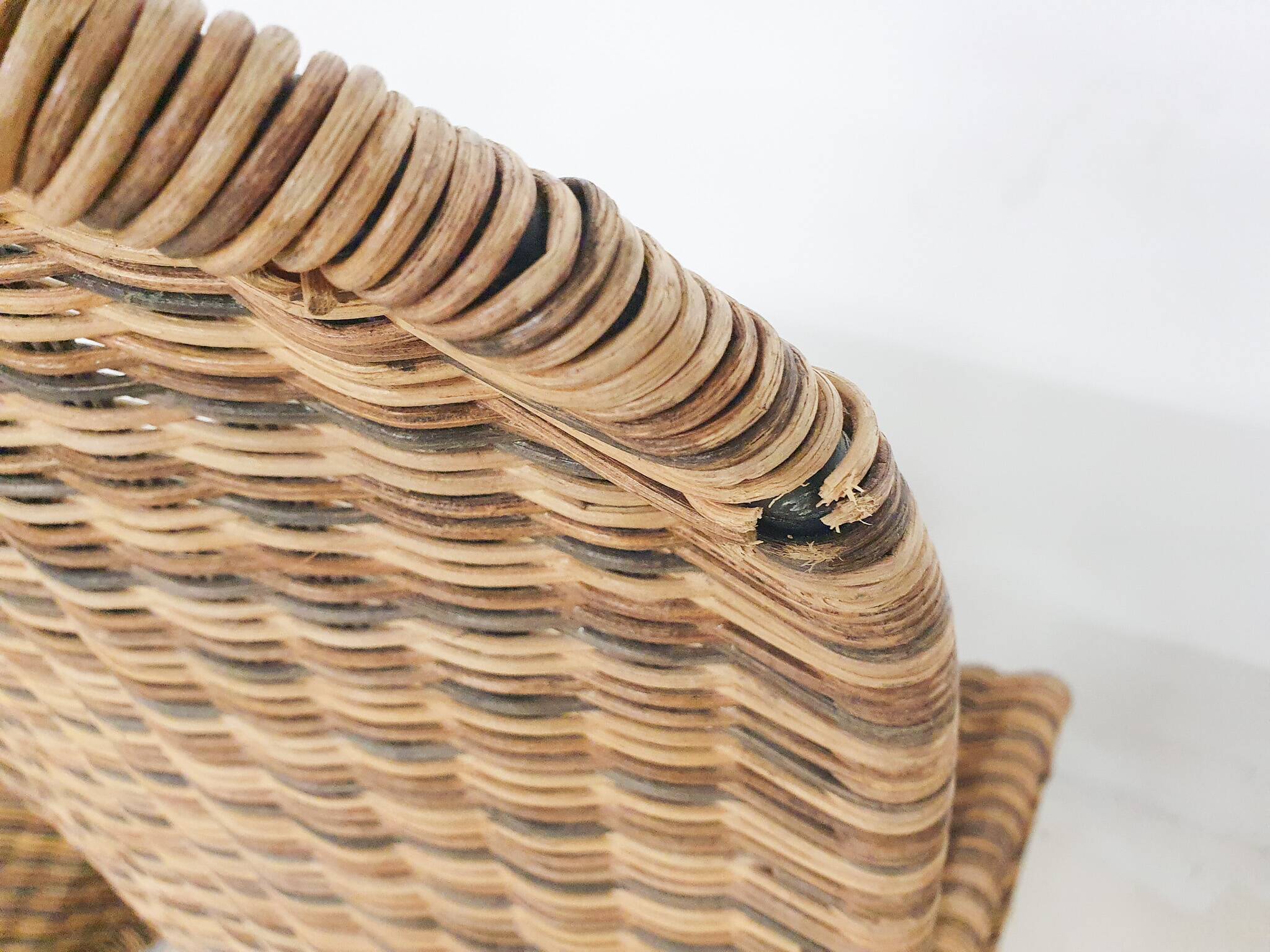 Set of four rattan S-chairs