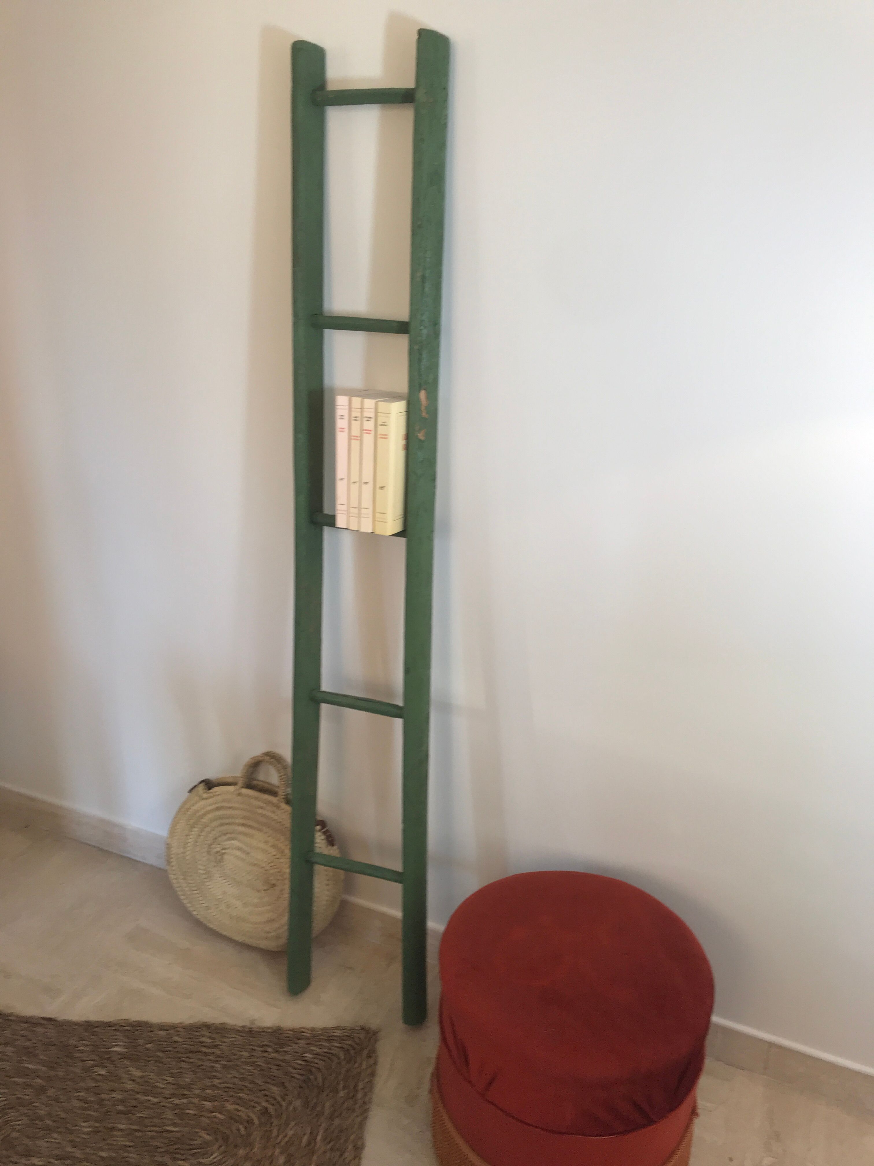 Former small vintage green ladder