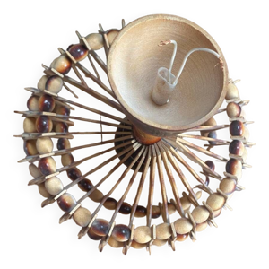 lustre en bois vintage