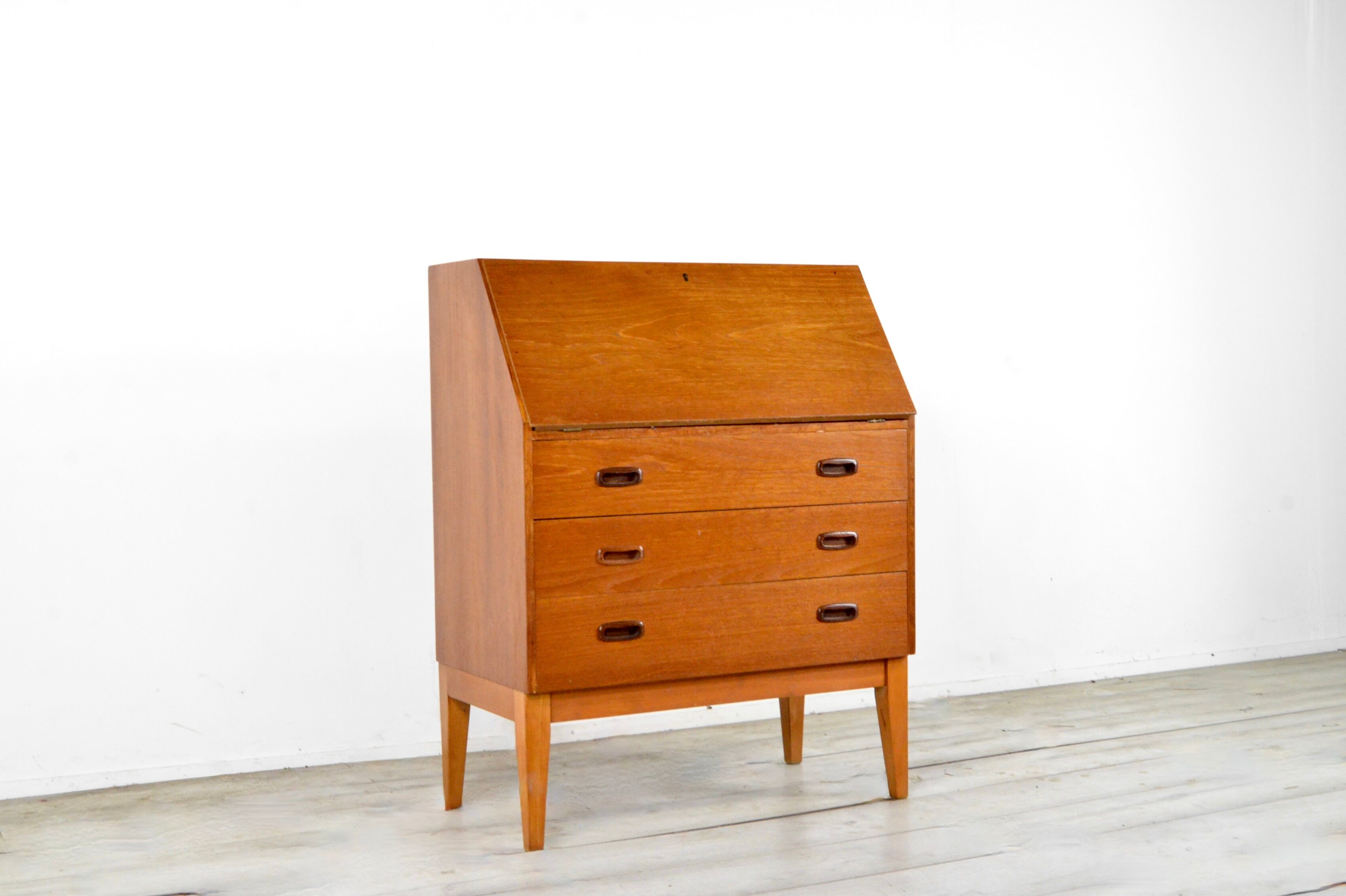 Midcentury Bureau / Desk / Cabinet In Teak. Vintage / Modern / Danish Style