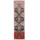 Vintage Turkish hand-knotted wool cotton pink runner 82x312
