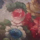 Peinture à l'huile sur toile nature morte aux fleurs, début du XIXe siècle