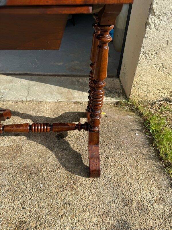 Table bouillotte ancienne plateau rabatable Louis-Philippe