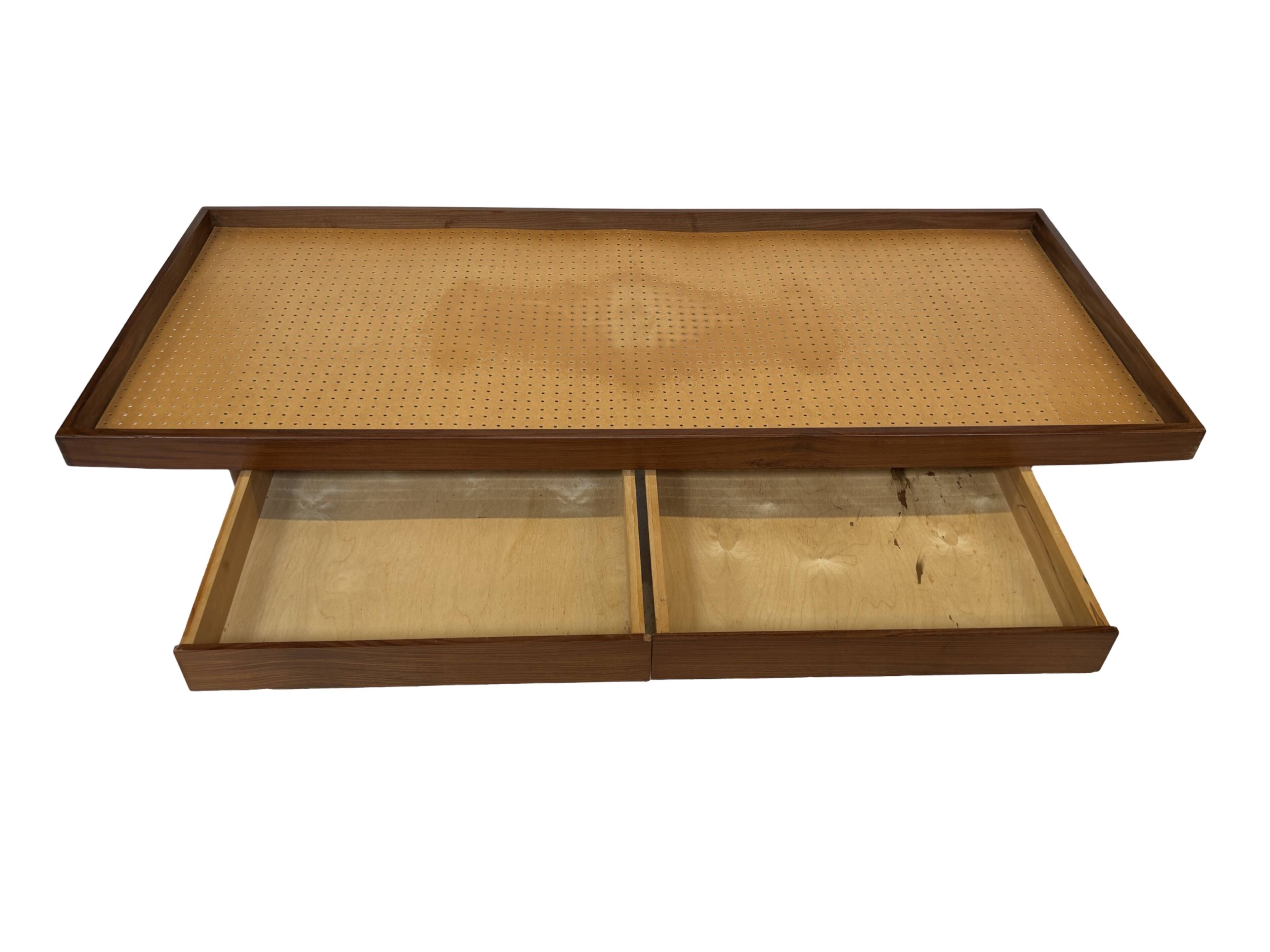 Vintage mid century daybed teak design with drawers