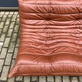 100% originele vintage Cognac lederen Togo Ligne Roset 2zit