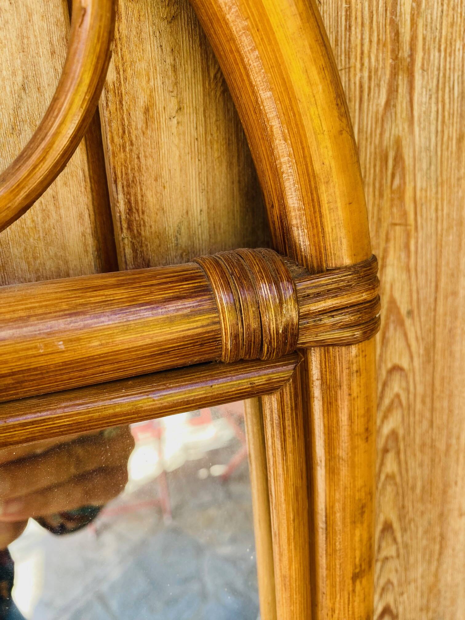 Vintage rattan mirror