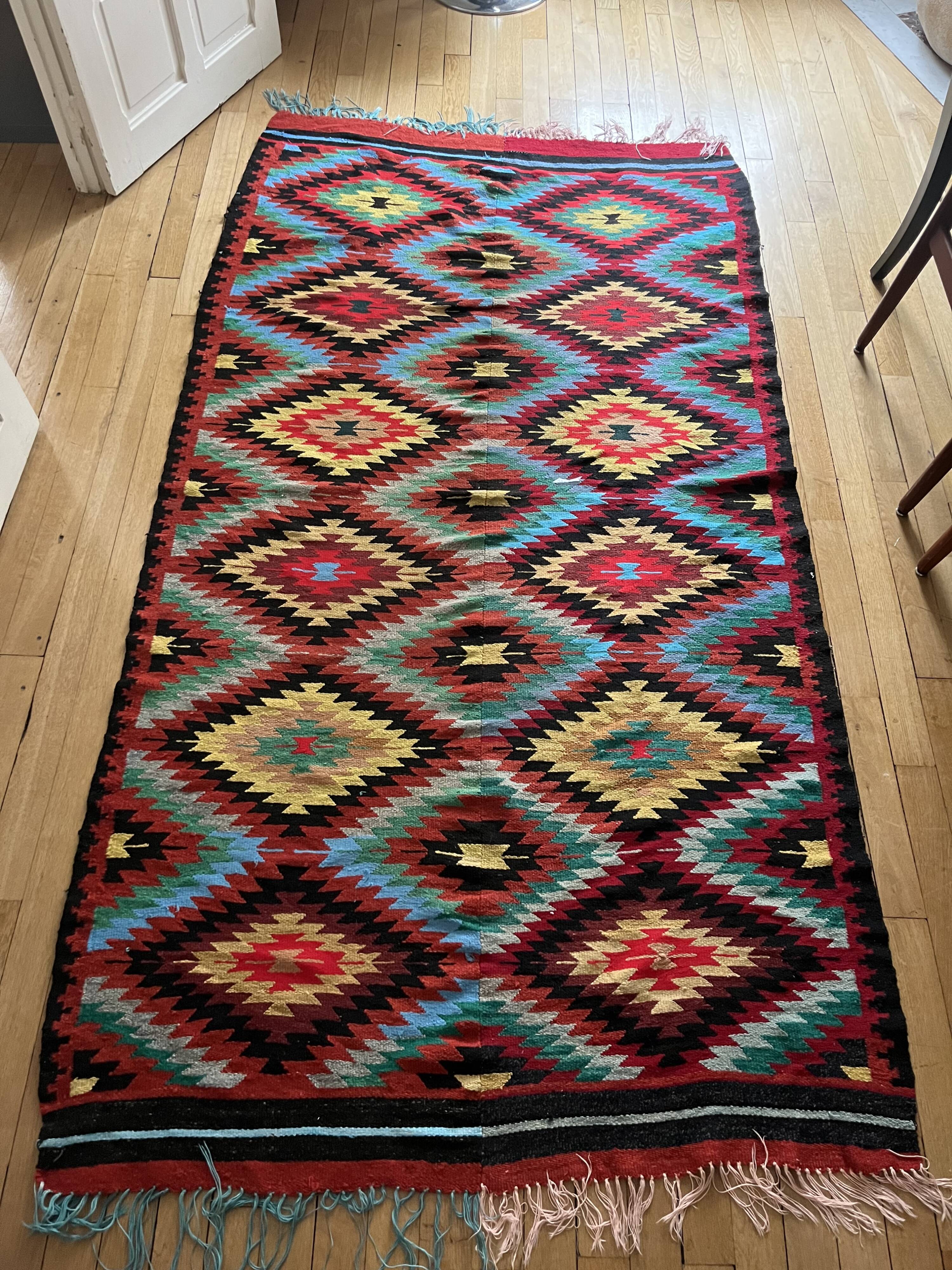 Vintage kilim rug, 246x130 cm