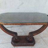 Art Deco style coffee table in carved natural wood