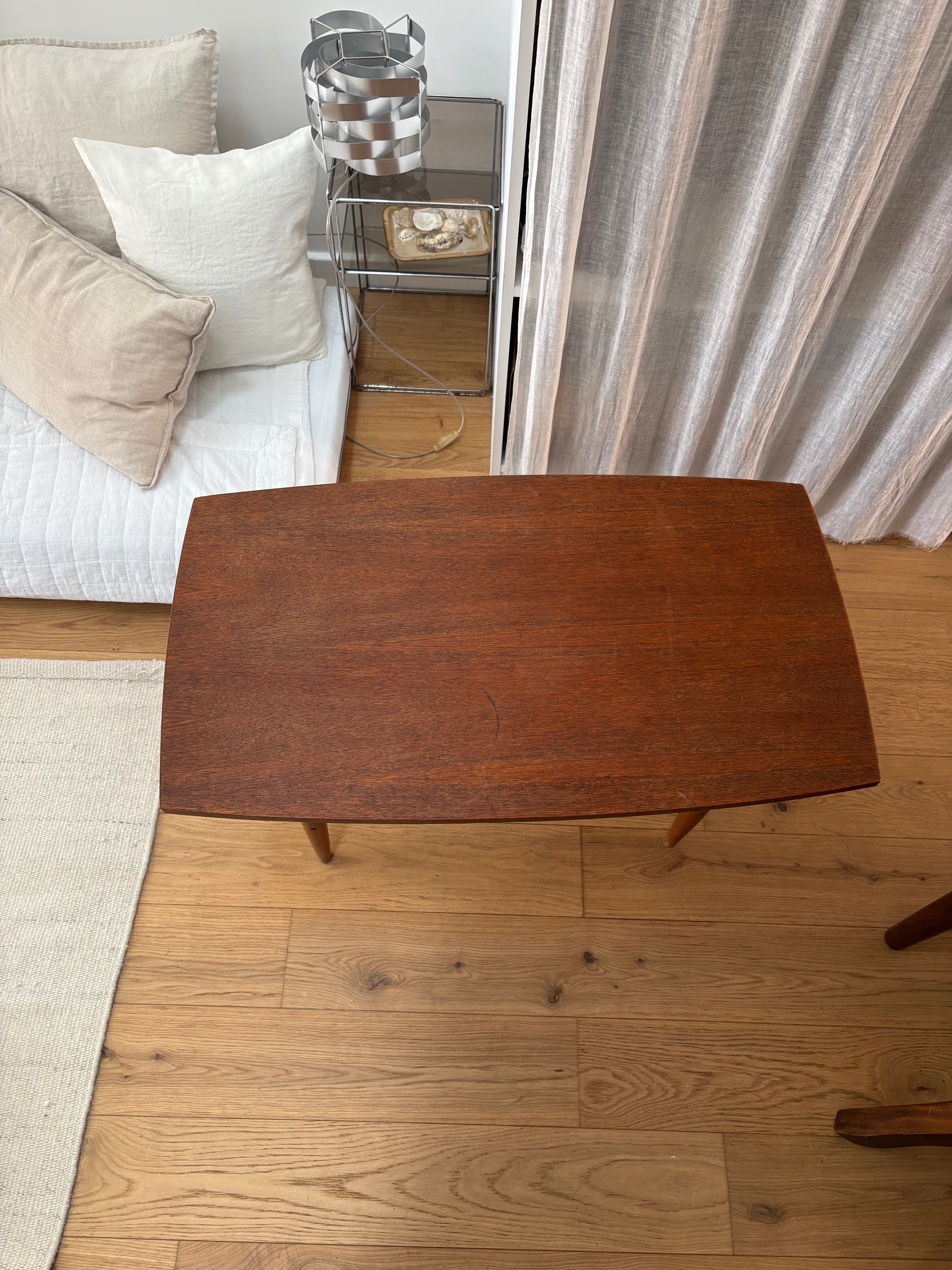 Teak coffee table with woven top