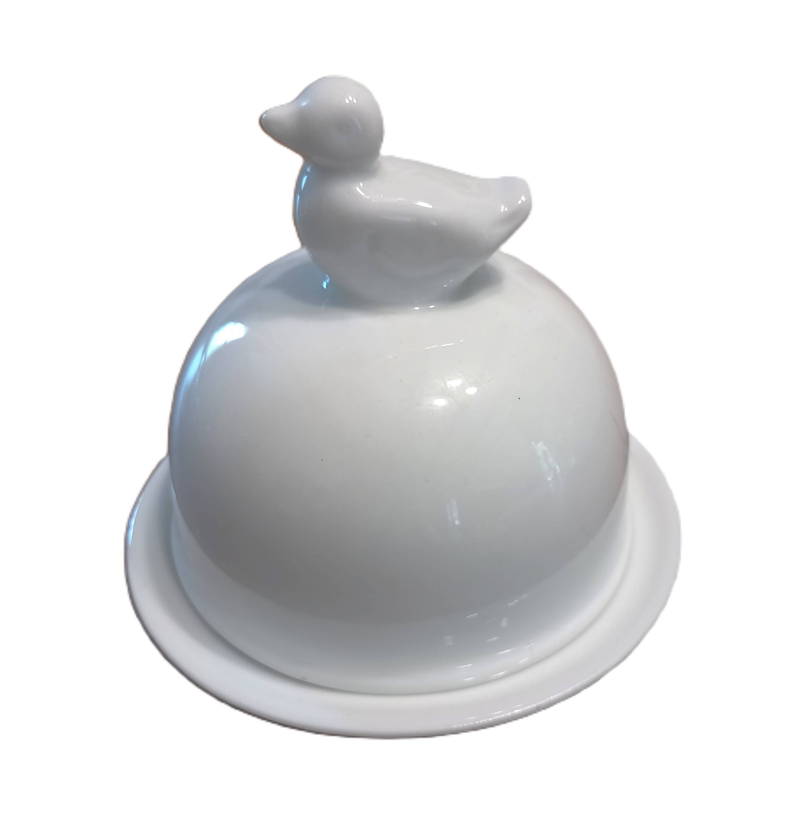 Small butter dish in porcelain