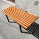 Banc vintage métal et lattes de bois