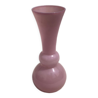Vase en opaline verre rose style bohème