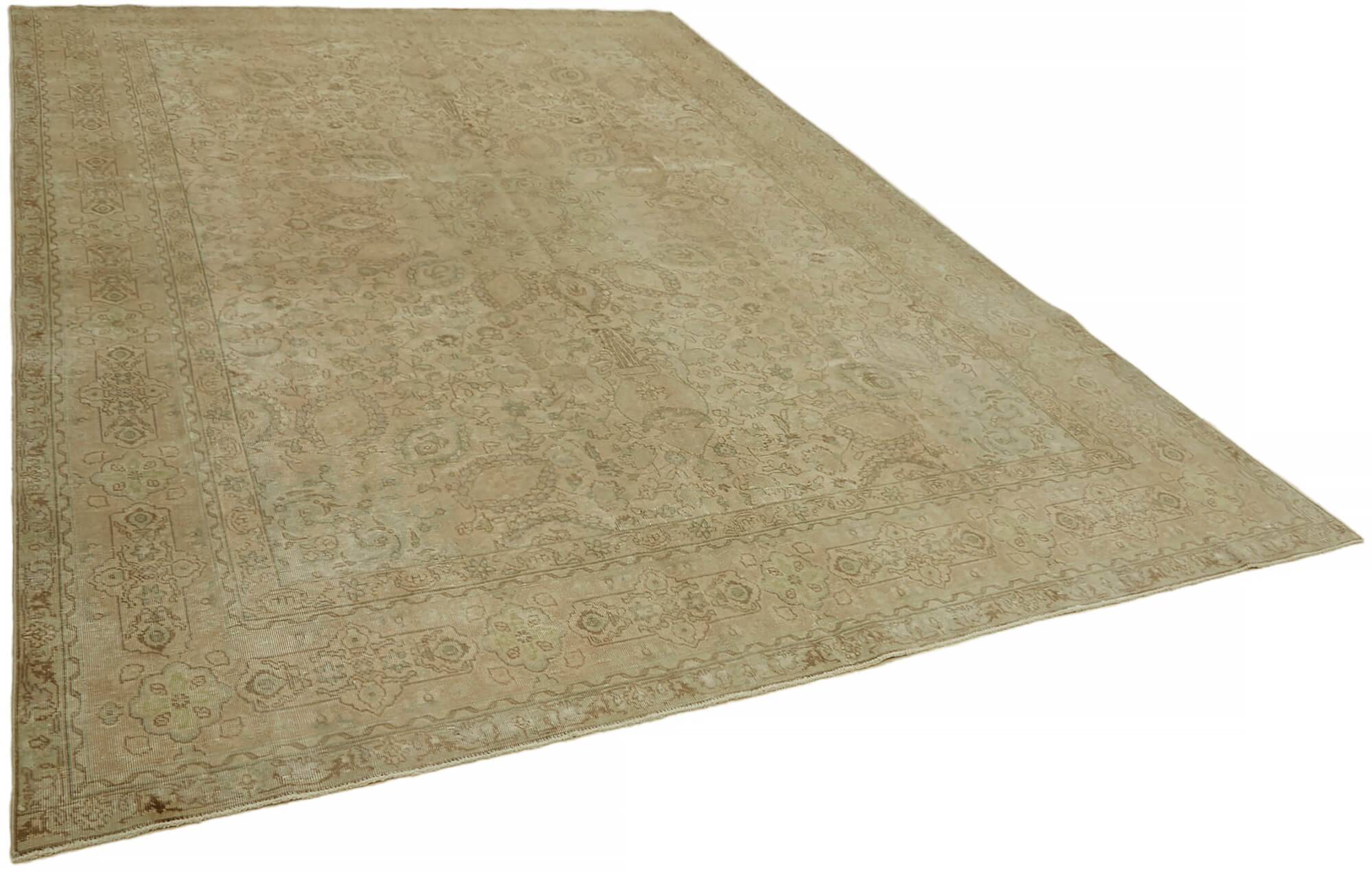 Handmade Oriental Decorative 1980s 245 cm x 349 cm Beige Wool Carpet
