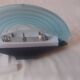 Vintage glass wall sconces "vetri murano 004" aquamarine - 1970s