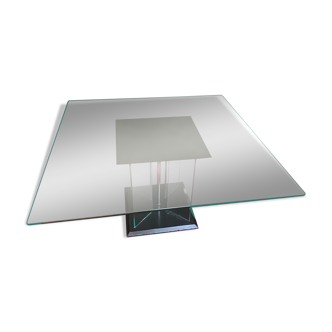 Vintage square glass coffee table