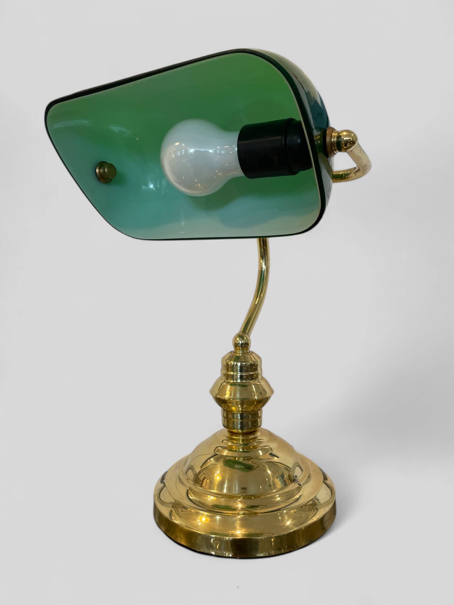 Notary and banker's lamp in green opaline