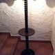 Wooden floor lamp turned in the spirit of Charles Dudouyt / art deco style