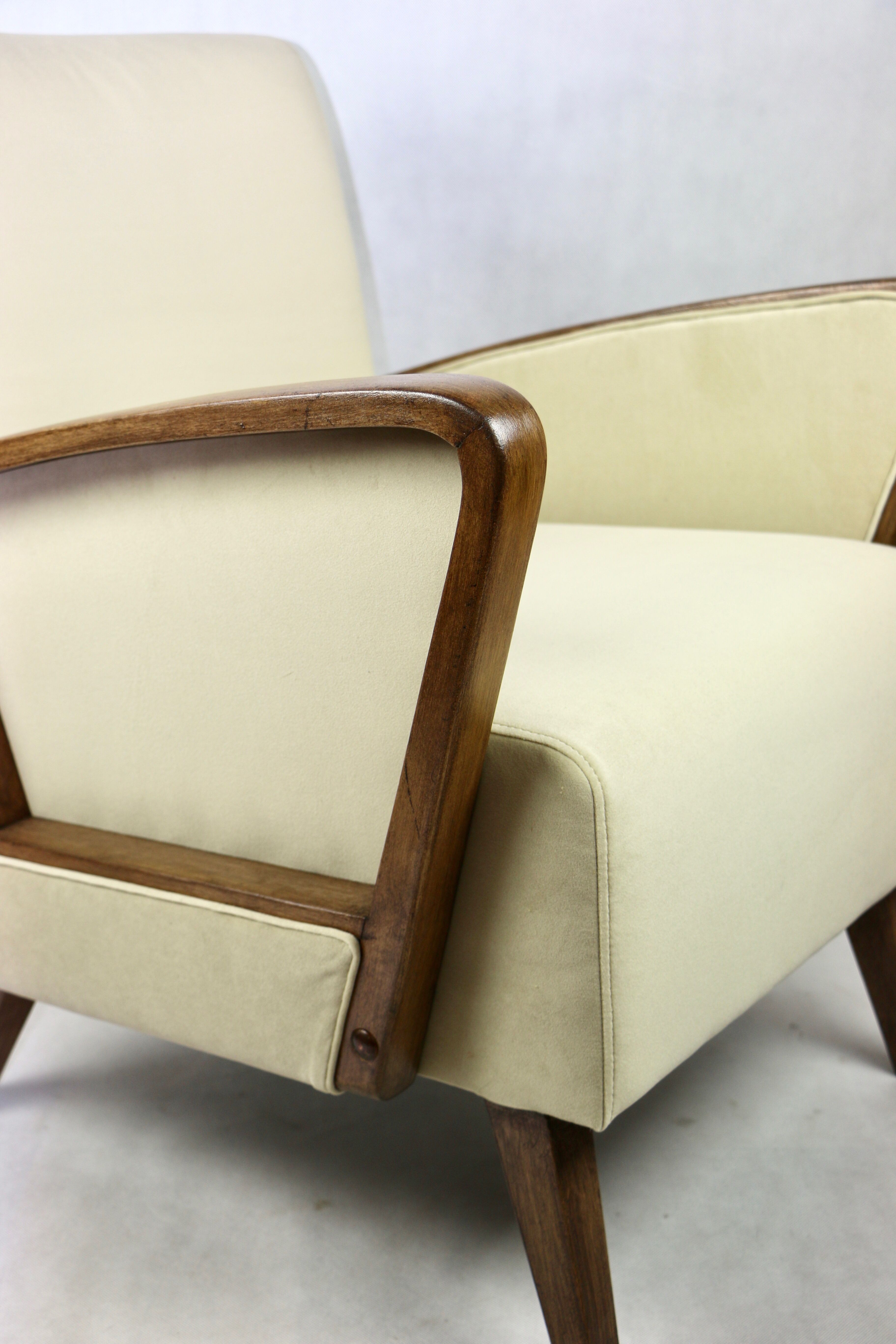 German Art Deco Beige Armchair, 1960s