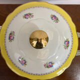 Yellow and white Sarreguemines digoin tureen